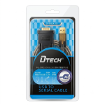 DTECH USB to Serial RS232 Cable (1.2m) – Model: DT-5002A (G) | Gold-Plated Connectors, High-Speed Converter Cable