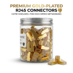 CAT6 FTP RJ45 Network Metal Gold Connector – Gold-Plated | Shielded | 8P8C Modular Plug