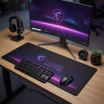 MSI red Gaming Mouse Pad – 27.6" × 11.8" XL Extended Desk Mat | Smooth Surface | Anti-Slip Base