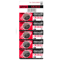 Maxell CR2032 Lithium Battery – 5 Pcs Pack | 3V Coin Cell Battery for Electronic Devices
