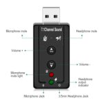 7.1 Channel Volume Sound Card – USB External Sound Card with Volume Control, Headphone & Microphone Support