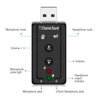 7.1 Channel Volume Sound Card – USB External Sound Card with Volume Control, Headphone & Microphone Support