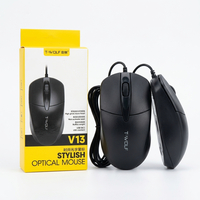 V13 Stylish Optical Mouse – Super Slim Design | High Precision Optical Technology | USB Wired Mouse