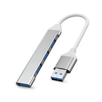 USB to 4-Port USB 3.0 Metal Hub – High-Speed Data Transfer | Compact Design | Plug & Play