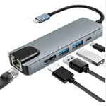 Type-C 5-in-1 Hub with Gigabit Ethernet – USB 3.0 | HDMI | LAN | Type-C | Multiport Adapter