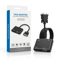 VGA to HDMI + VGA Converter – Dual Display Output Adapter for PC, Laptop, Monitor, TV & Projector