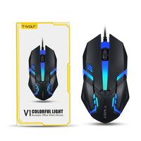 T-Wolf V1 RGB Wired Mouse – Stylish Gaming Mouse with RGB Lighting | USB Optical Mouse for PC & Laptop